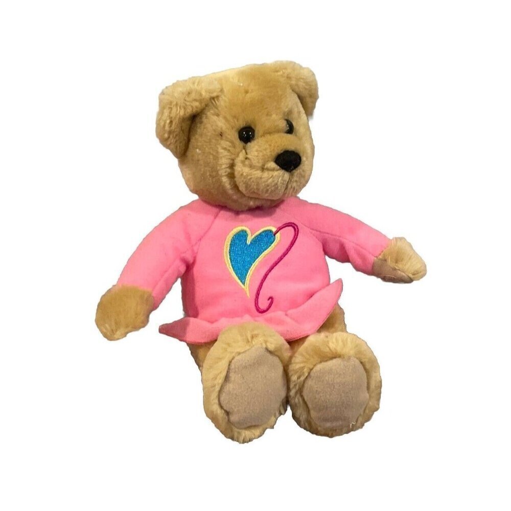 Hallmark Love & Kiss Kiss bear Teddy Magnetic Kissing Pink Shirt Stuffed animal